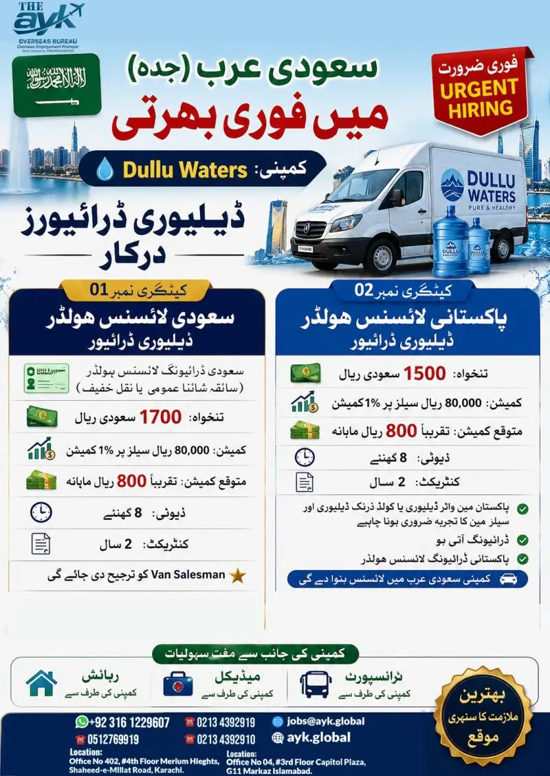 Delivery Driver Jobs in Saudi Arabia for Pakistanis 2026